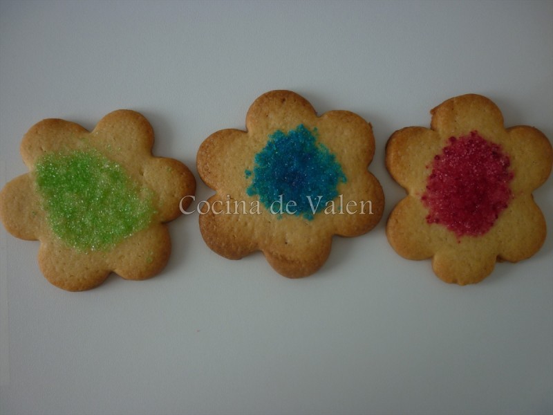 Galletas con topping de azúcar de color - Cocina de Valen