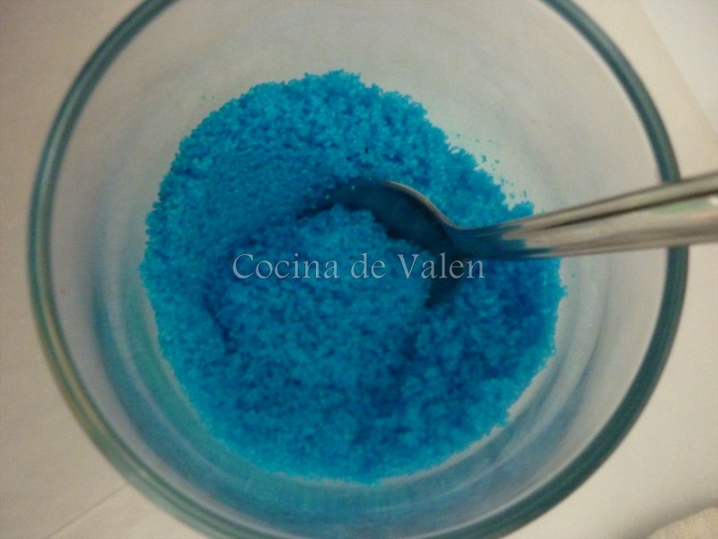 Azúcar de color azul